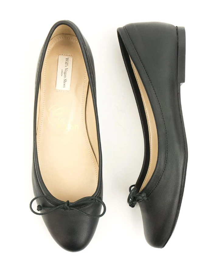 Will's Vegan Store Damen vegan Ballerinas Schwarz