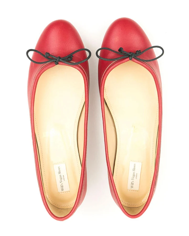 Will's Vegan Store Damen vegan Ballerinas Rot