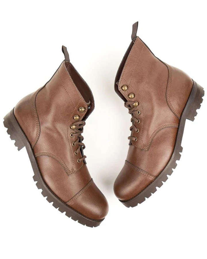 Will's Vegan Store Herren vegan Arbeitsstiefel Braun