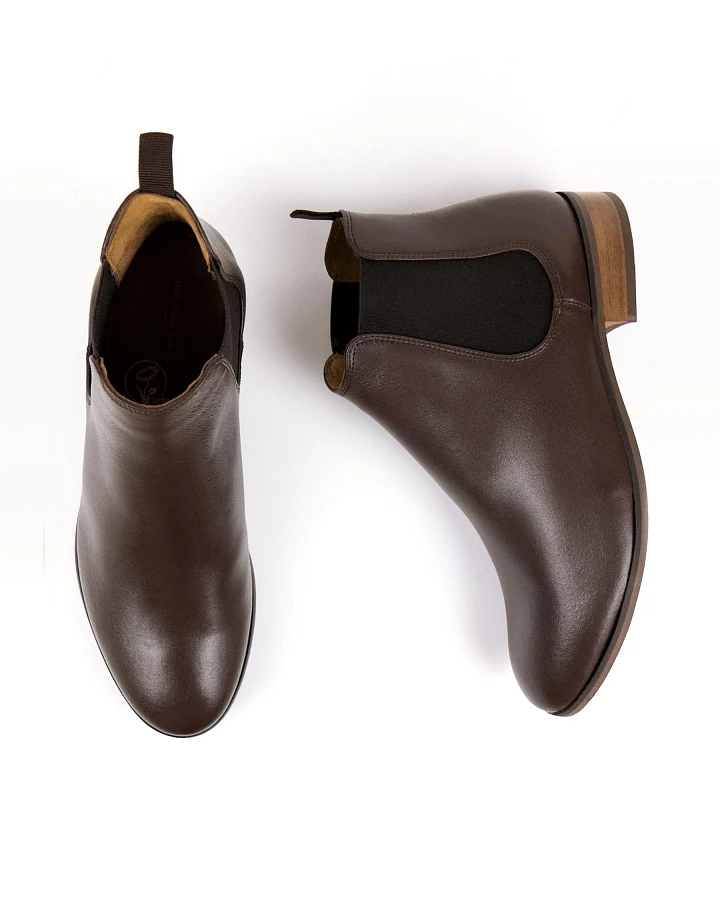 Will's Vegan Store Herren vegan Chelsea Boots Dunkelbraun