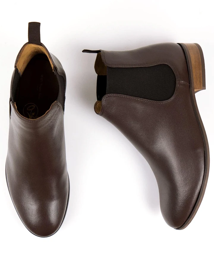 Will's Vegan Store Herren vegan Chelsea Boots Dunkelbraun