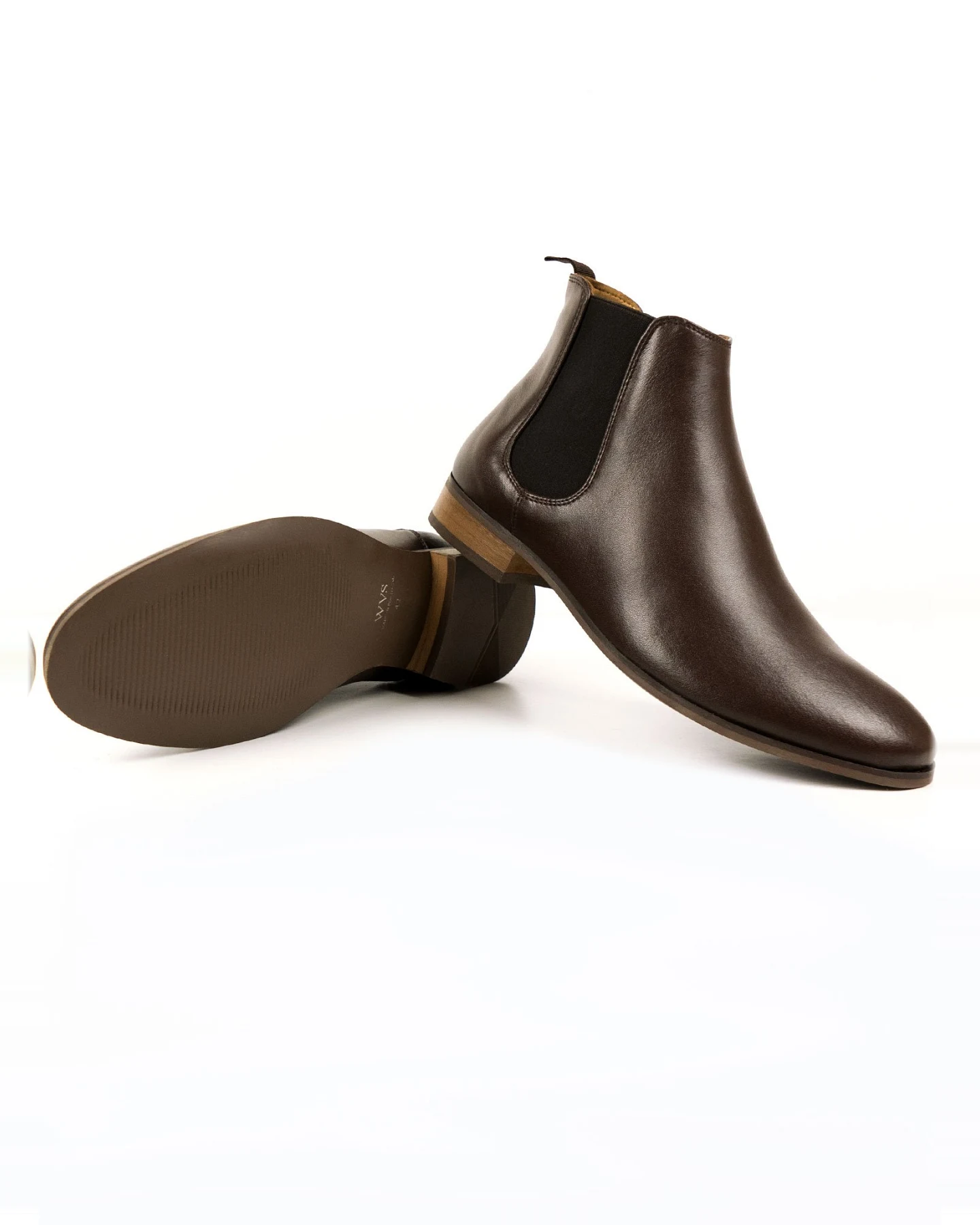 Will's Vegan Store Herren vegan Chelsea Boots Dunkelbraun – Ansicht 2