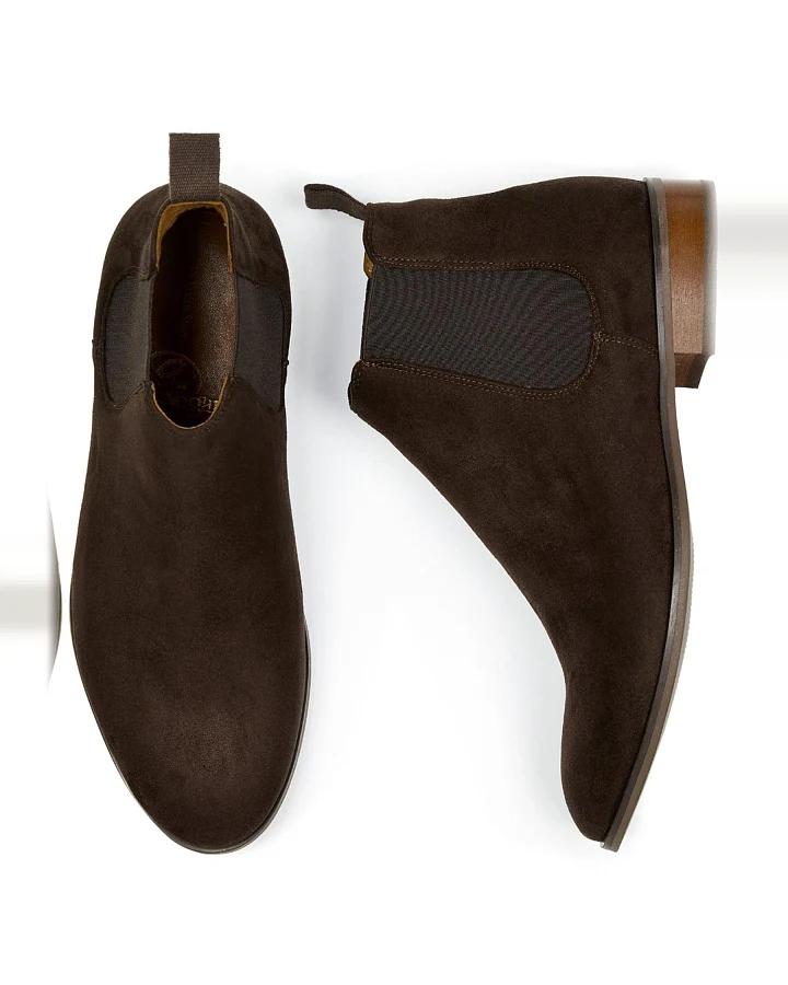 Will's Vegan Store Herren vegan Chelsea Boots Dunkelbraunes Veganes Wildleder