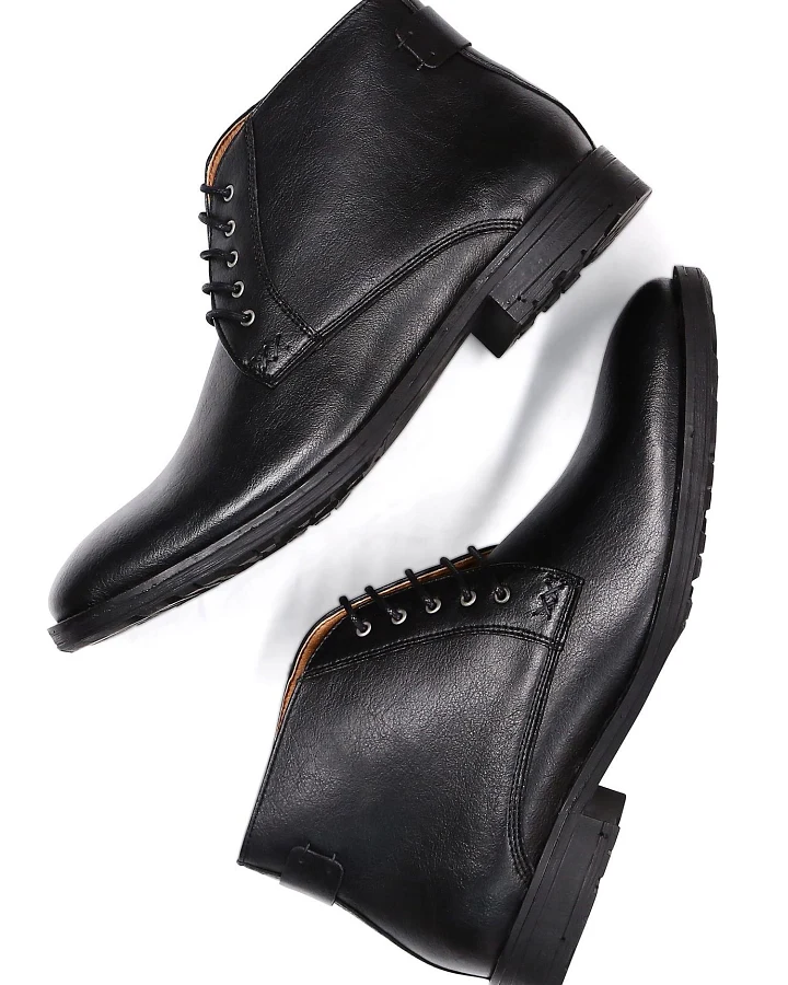Will's Vegan Store Herren vegan Stiefel Chukka Schwarz
