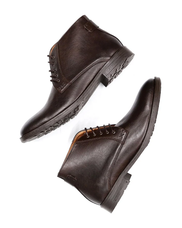 Will's Vegan Store Herren vegan Stiefel Chukka Dunkelbraun