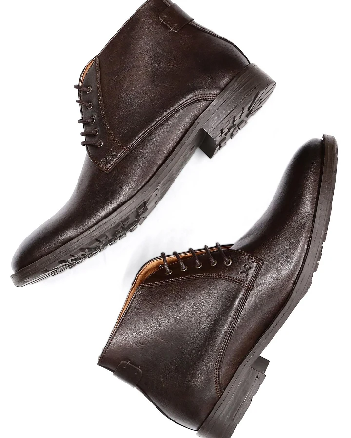 Will's Vegan Store Herren vegan Stiefel Chukka Dunkelbraun