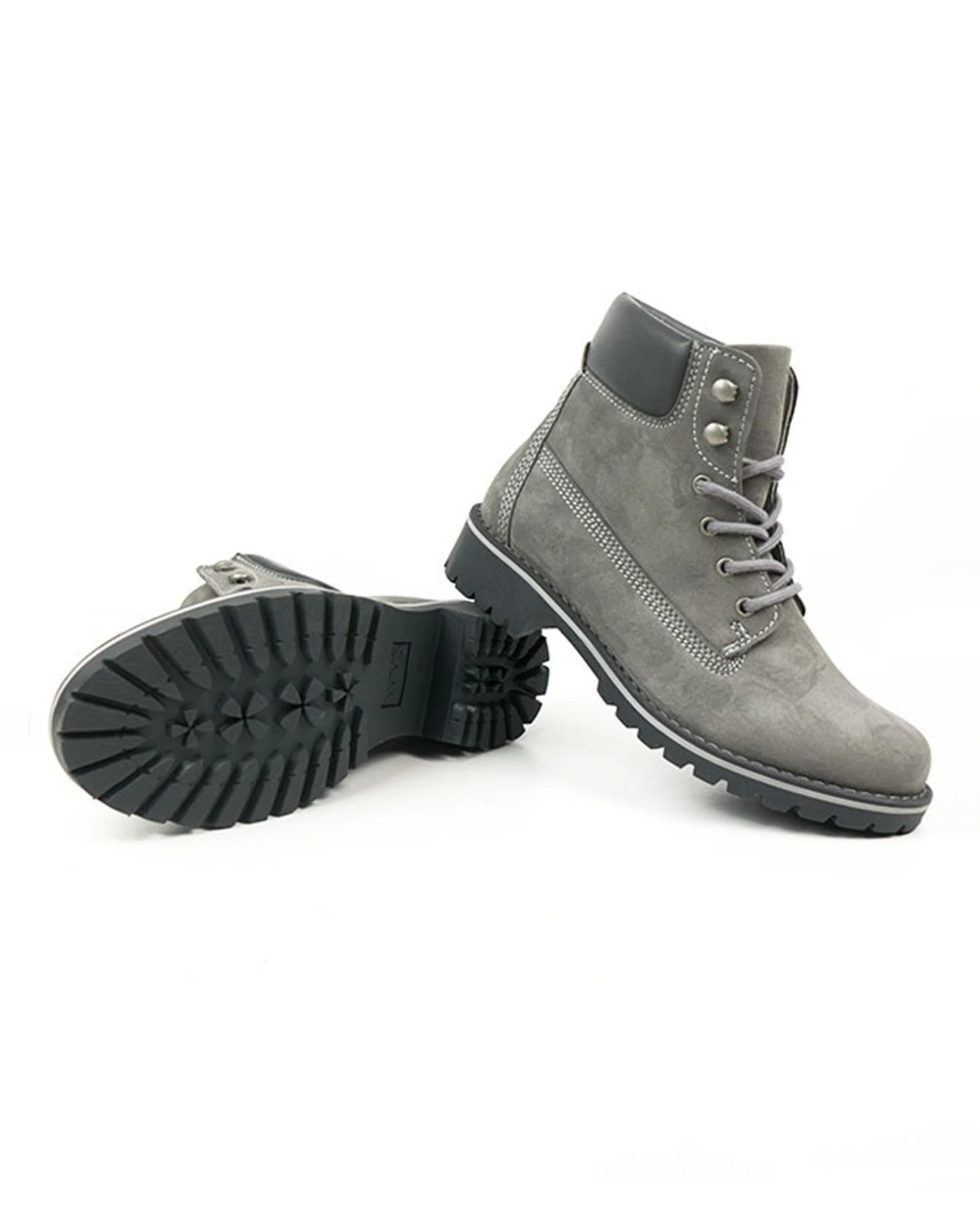 Will's Vegan Store Damen vegan Dock Boots Grau – Ansicht 2