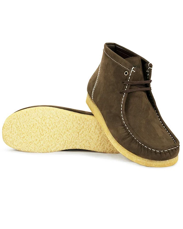 Will's Vegan Store Herren vegan Mokassinstiefel Dunkelbraun