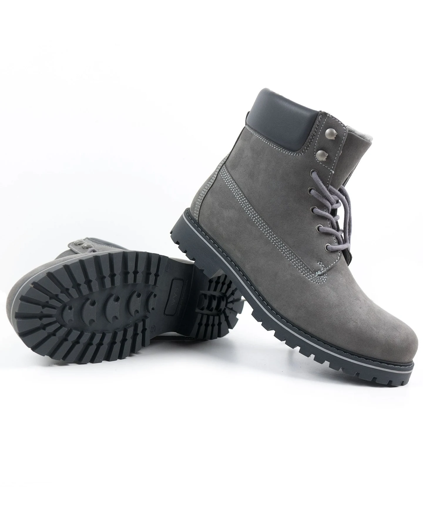 Will's Vegan Store Damen vegan Dock Boots Gefüttert Grau – Ansicht 2
