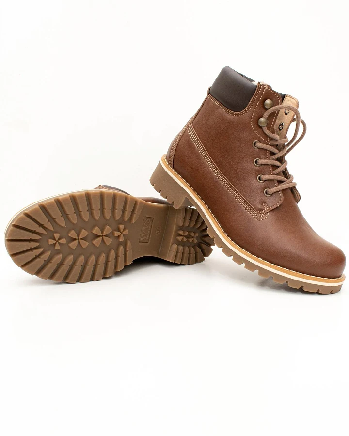 Will's Vegan Store Herren vegan Dock Boots Gefüttert Braun