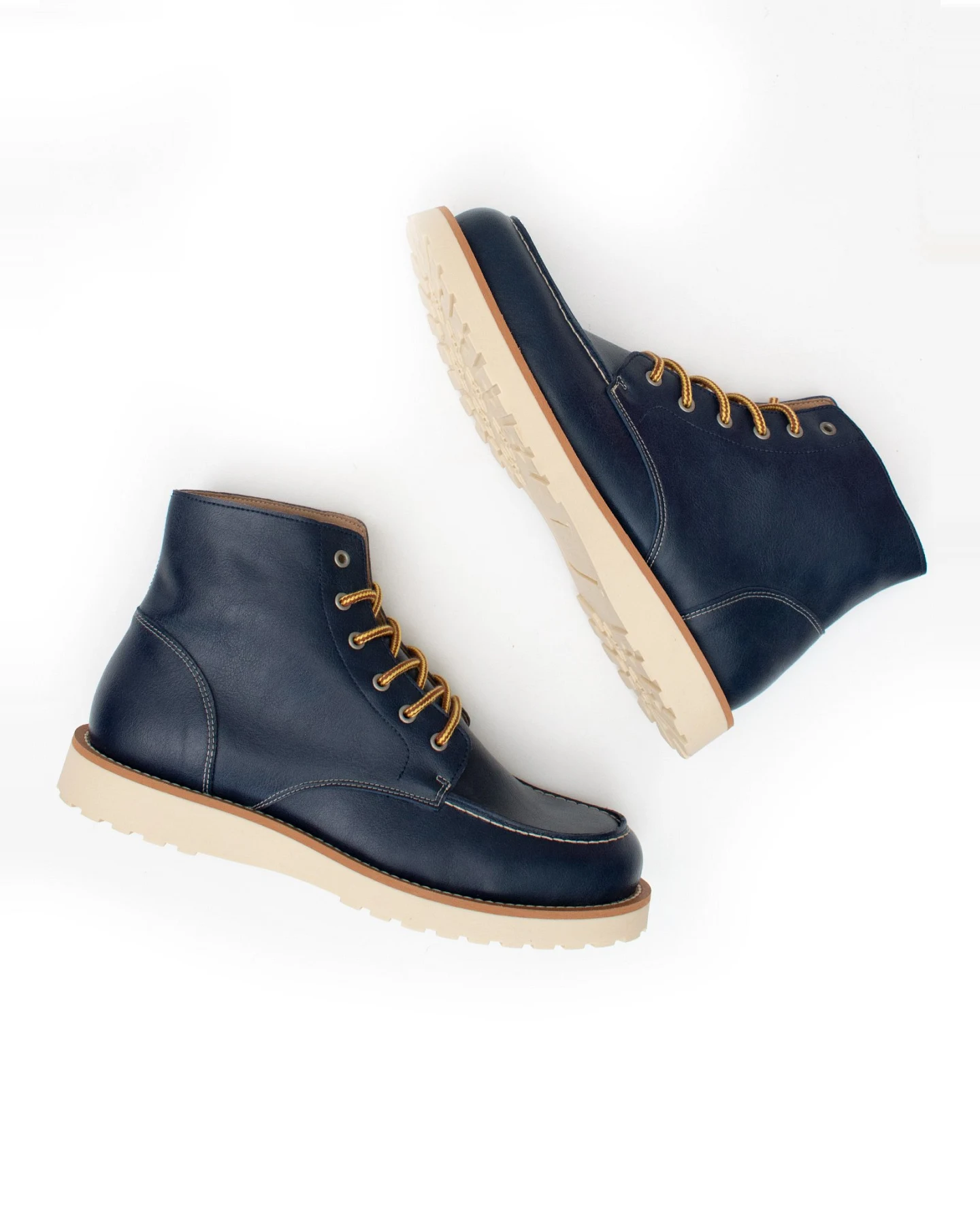 Will's Vegan Store Herren vegan Stiefel Low Rig Extra Dunkelblau – Ansicht 2