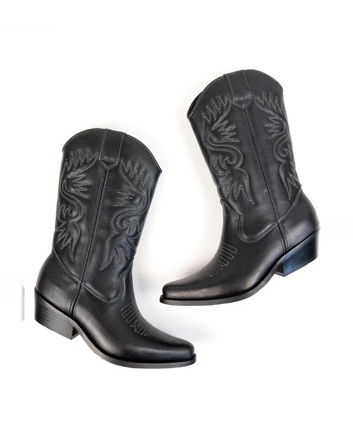 Will's Vegan Store Damen vegan Westernstiefel Damen Schwarz