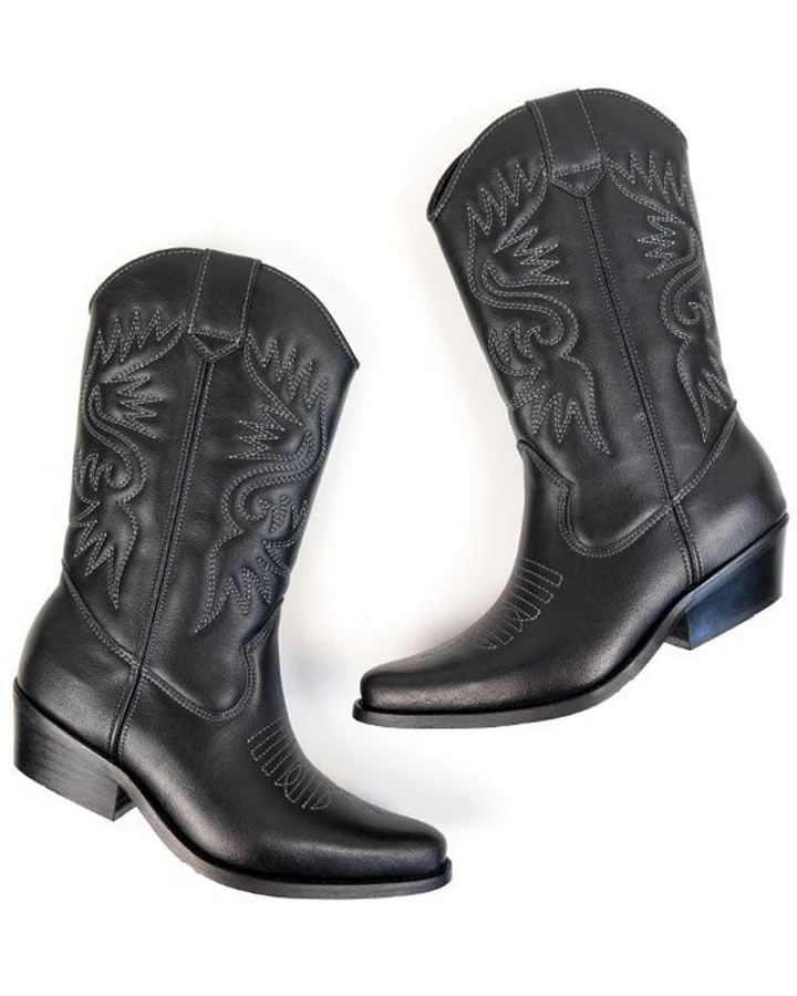 Will's Vegan Store Damen vegan Westernstiefel Damen Schwarz