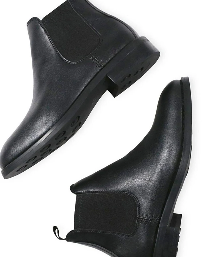 Will's Vegan Store Herren vegan Chelsea Boots Wasserdicht Schwarz