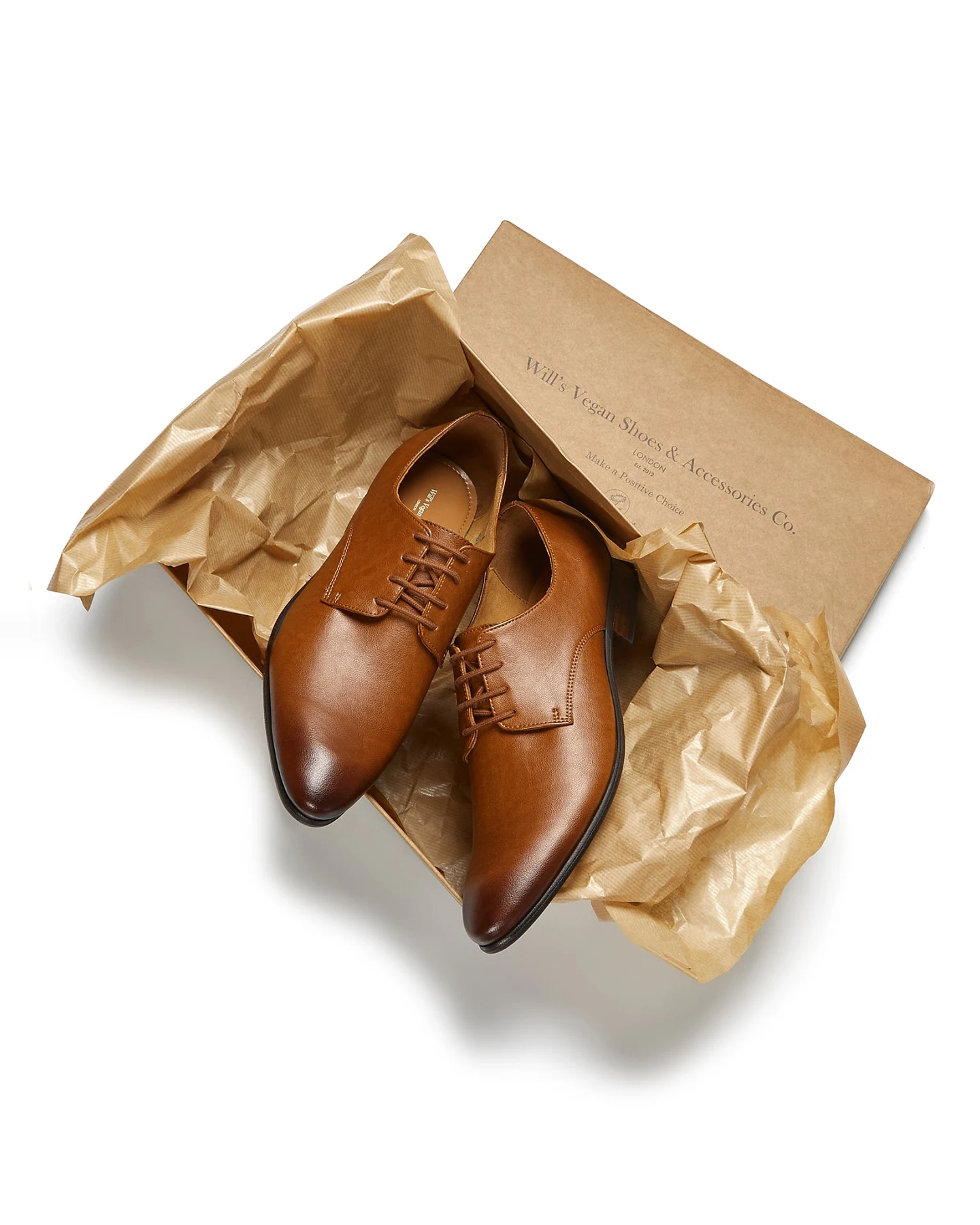 Will's Vegan Store Herren vegan Schuhe Slim Sohlen Hellbraun – Ansicht 2