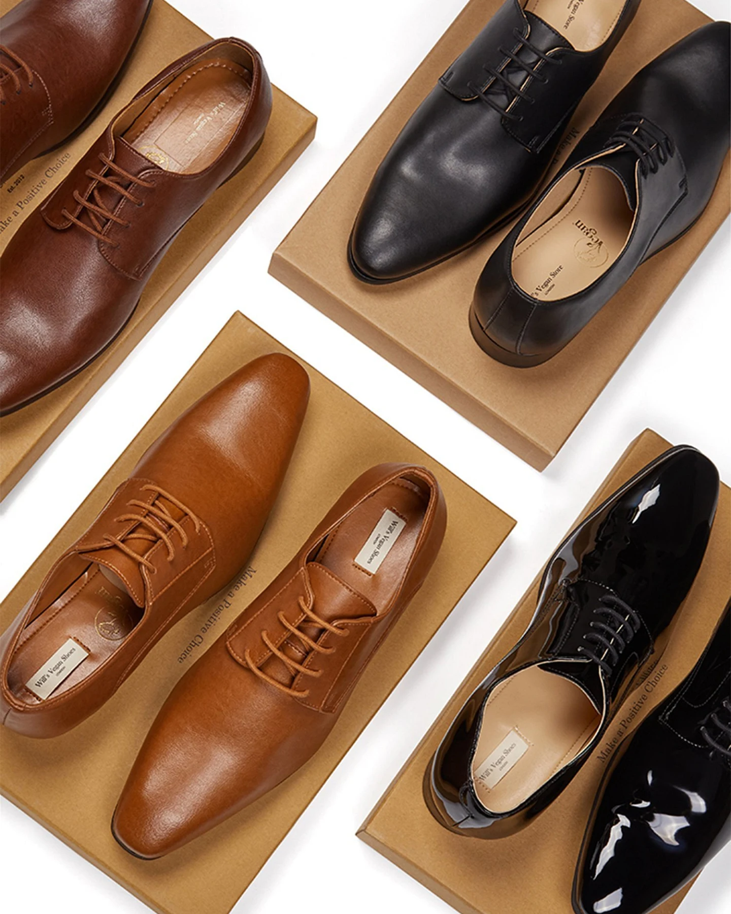 Will's Vegan Store Herren vegan Schuhe Schmale Sohlen Schwarz – Ansicht 2