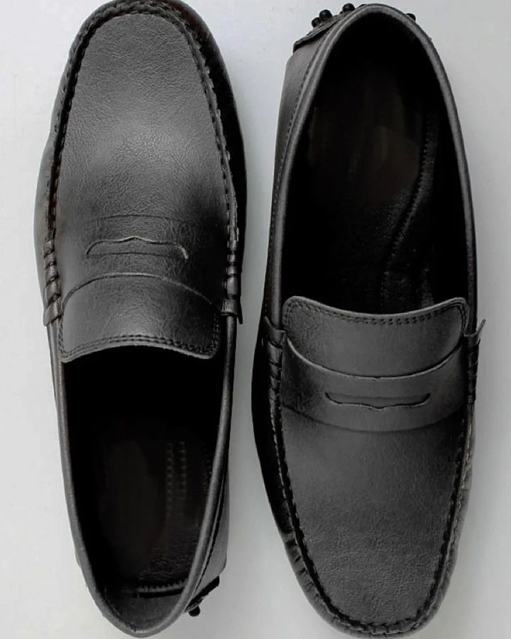 Will's Vegan Store Herren vegan Penny Driving Loafer Schwarz