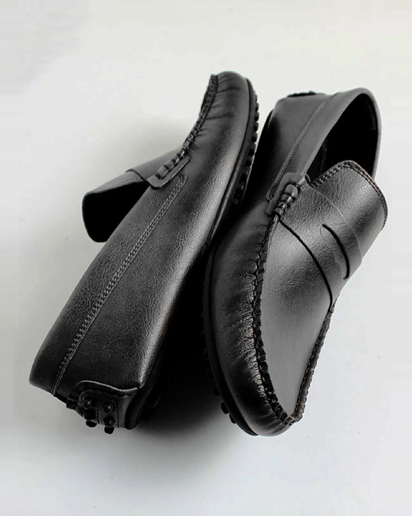 Will's Vegan Store Herren vegan Penny Driving Loafer Schwarz – Ansicht 2