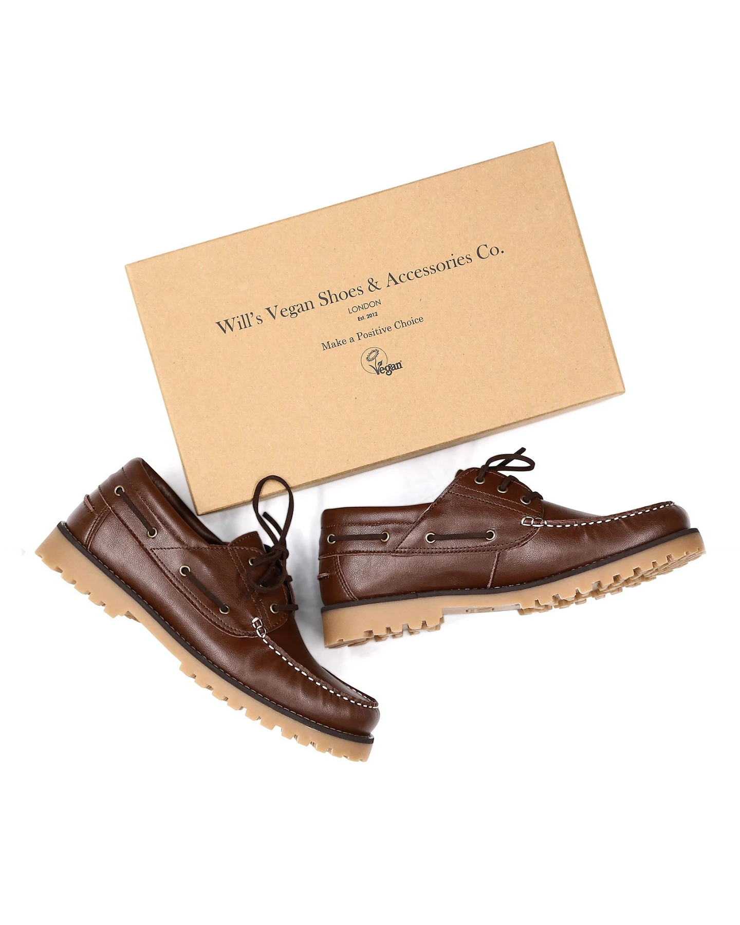 Will's Vegan Store Herren vegan Bootsschuhe Braun – Ansicht 2
