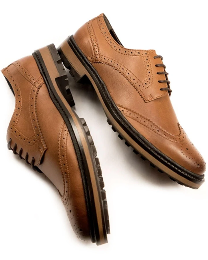 Will's Vegan Store Herren vegan Brogues Continental Braun