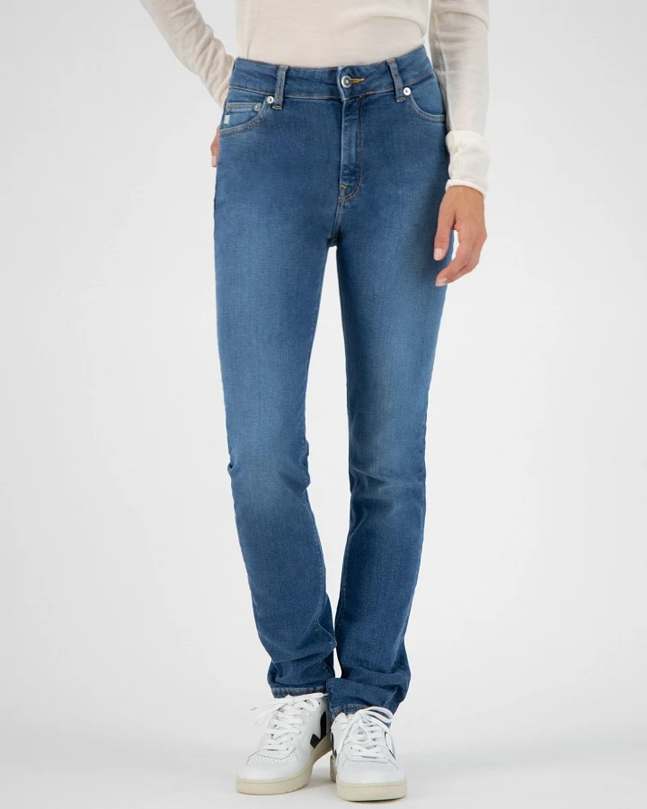 MUD Jeans Damen vegan Jeans Regular Schwanenblau