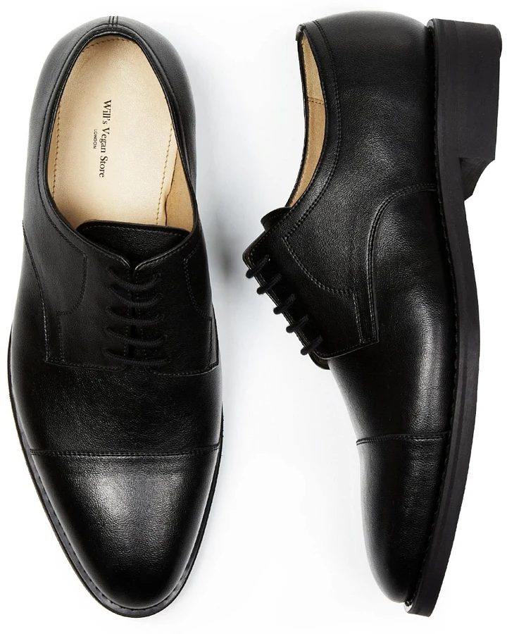 Will's Vegan Store Herren vegan Derbys Goodyear Welt Schwarz