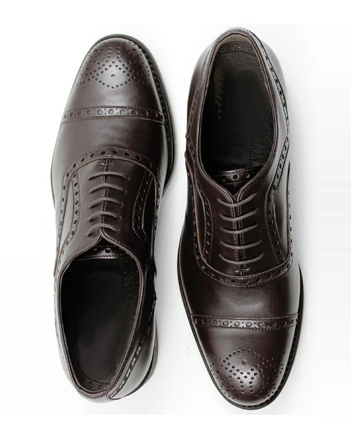 Will's Vegan Store Herren vegan Brogues Goodyear Welt Dunkelbraun