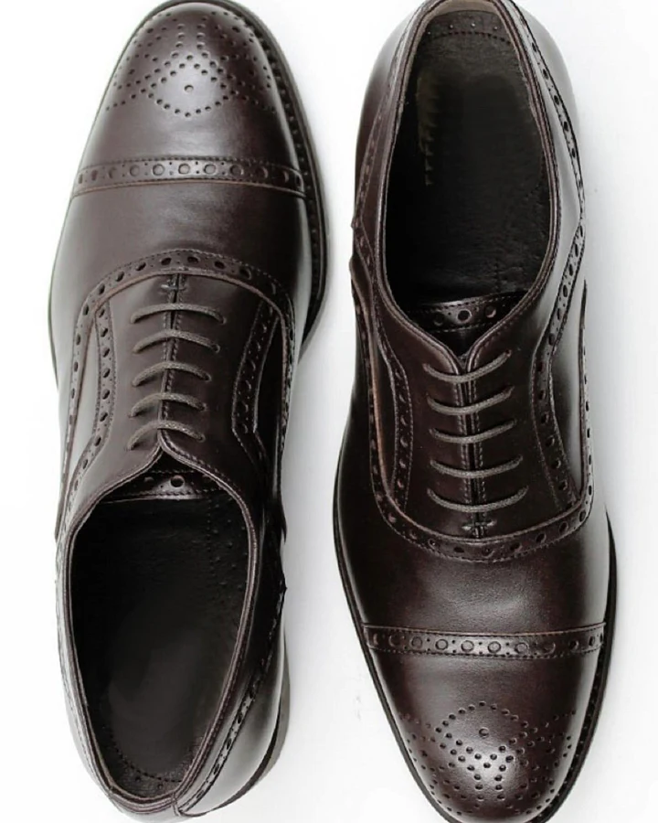 Will's Vegan Store Herren vegan Brogues Goodyear Welt Dunkelbraun