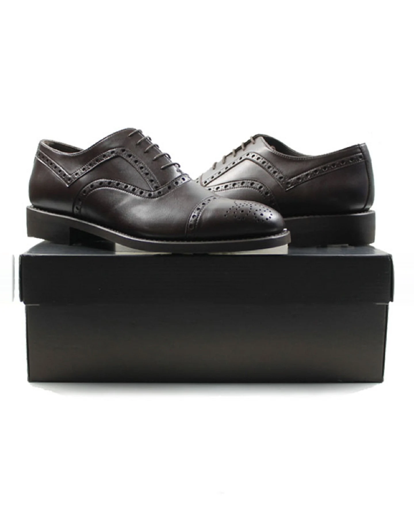 Will's Vegan Store Herren vegan Brogues Goodyear Welt Dunkelbraun – Ansicht 2