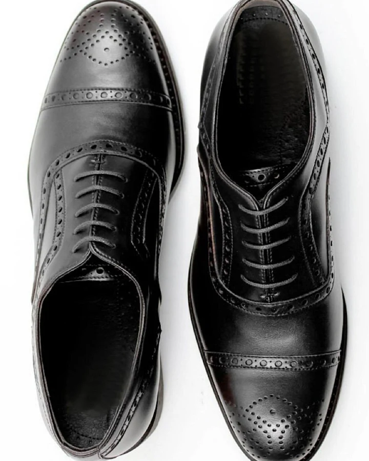 Will's Vegan Store Herren vegan Brogues Goodyear Welt Schwarz