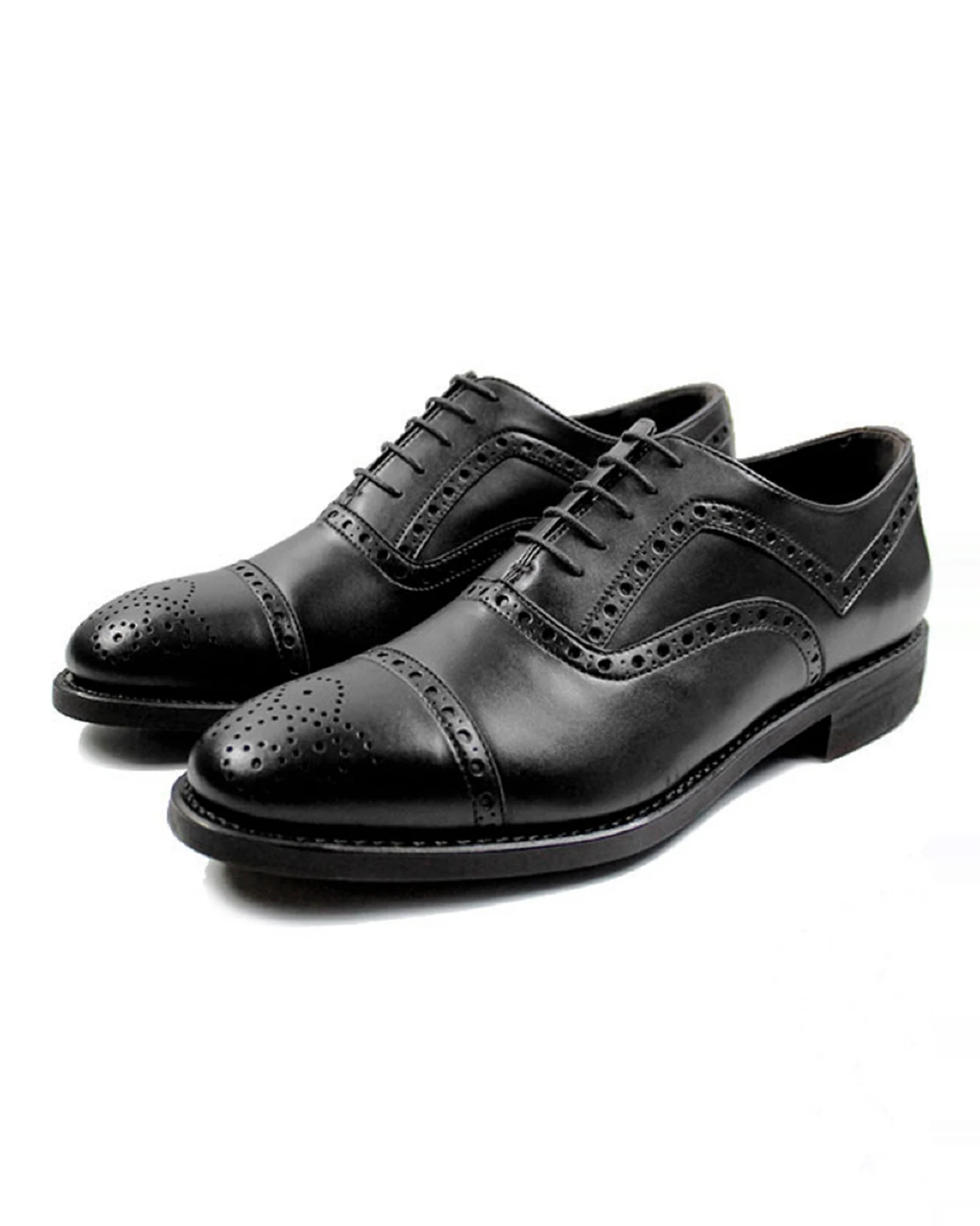 Will's Vegan Store Herren vegan Brogues Goodyear Welt Schwarz – Ansicht 2