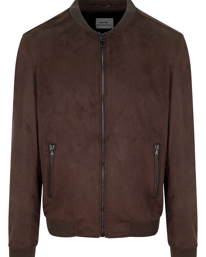 Will's Vegan Store Herren vegan Bomberjacke Dunkelbraun