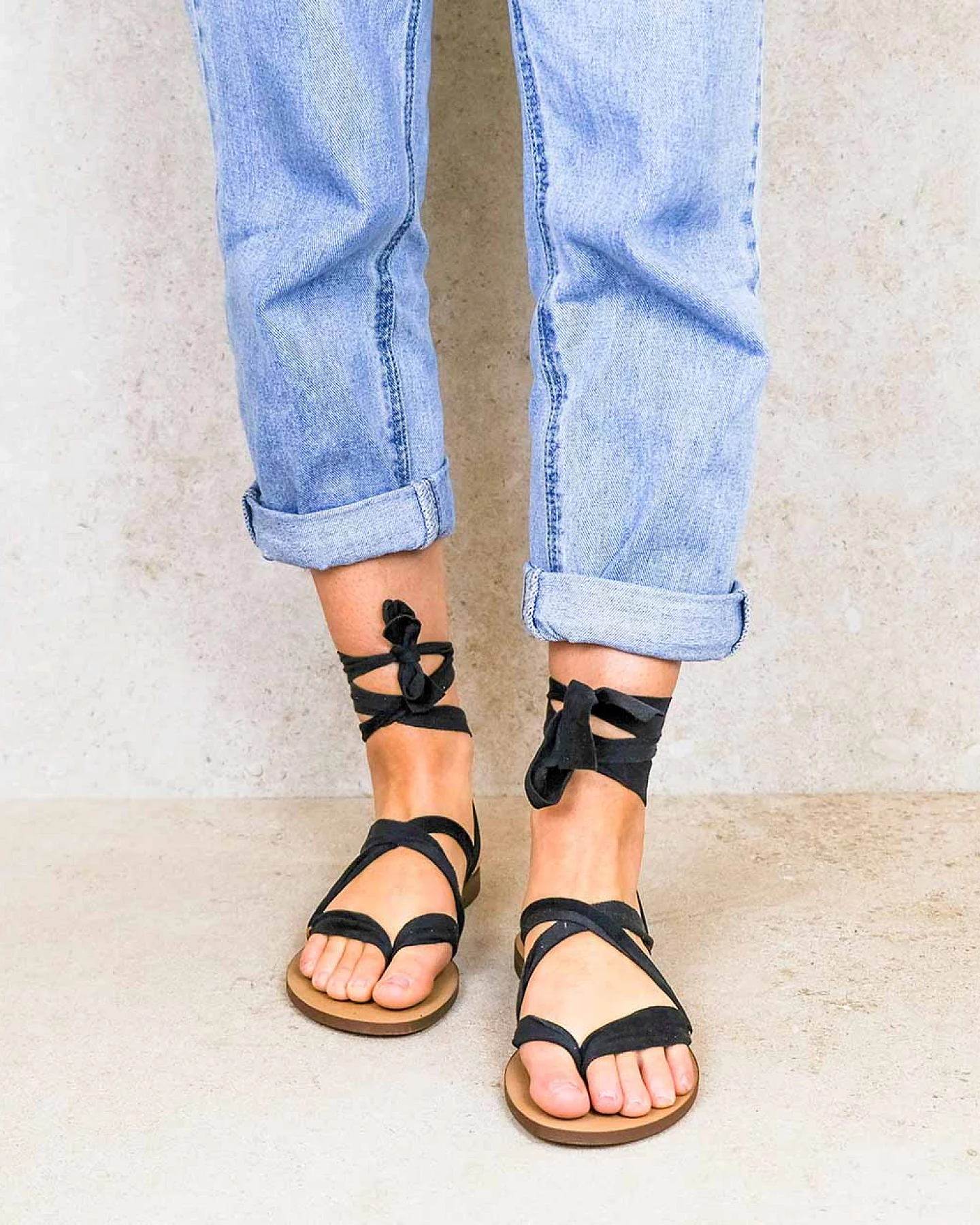 Rarámuri Damen vegan Sandalen Cancun Schwarz – Ansicht 2