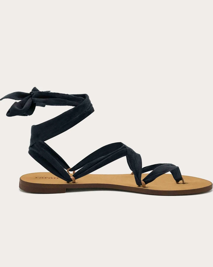 Rarámuri unisex vegan Sandalen Cancun Kinder Schwarz