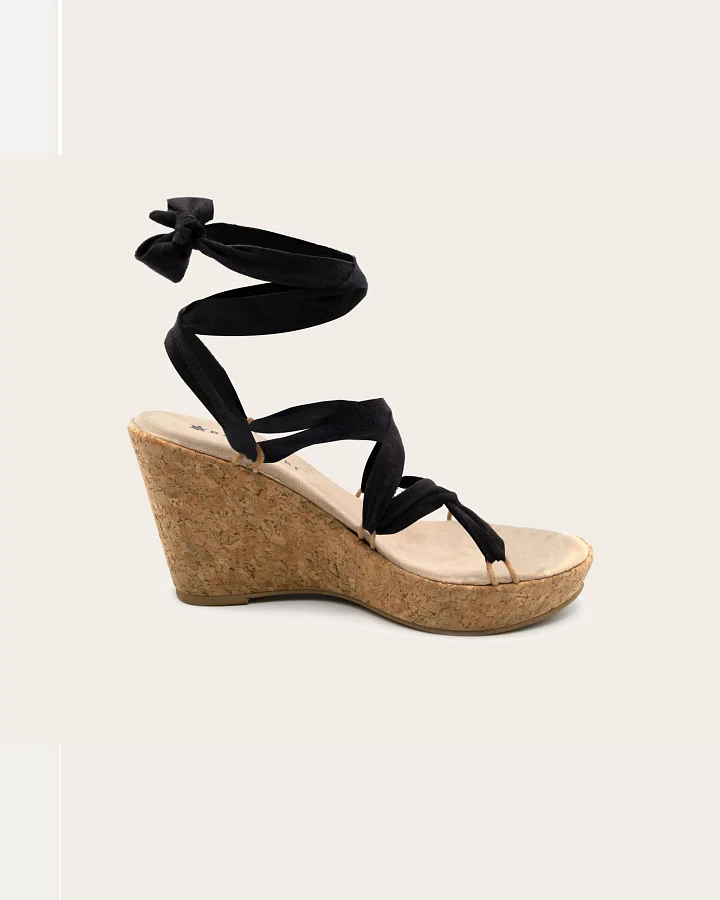 Rarámuri Damen vegan Keile Chilón Kork Schwarz