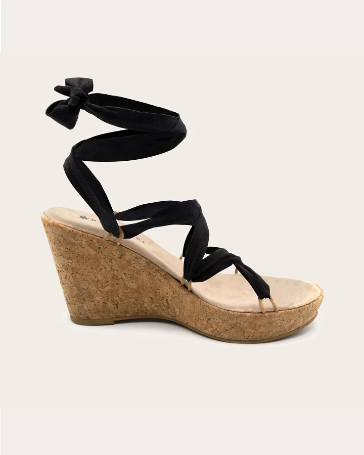 Rarámuri Damen vegan Keile Chilón Kork Schwarz