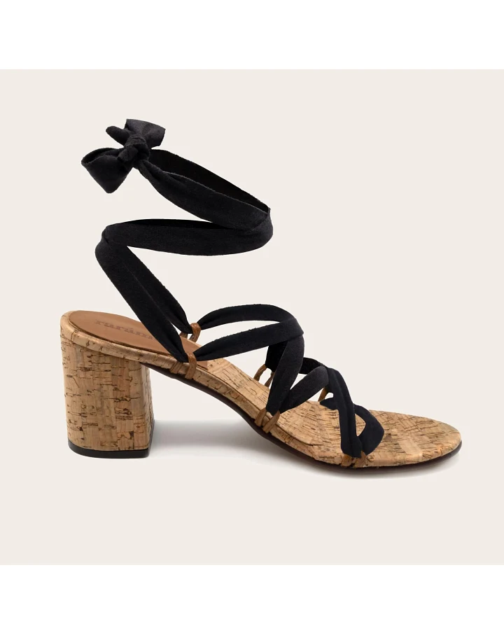 Rarámuri Damen vegan Sandalen Camila Kork Schwarz