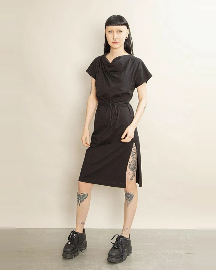 MAHLA Damen vegan Kleid Unna Schwarz