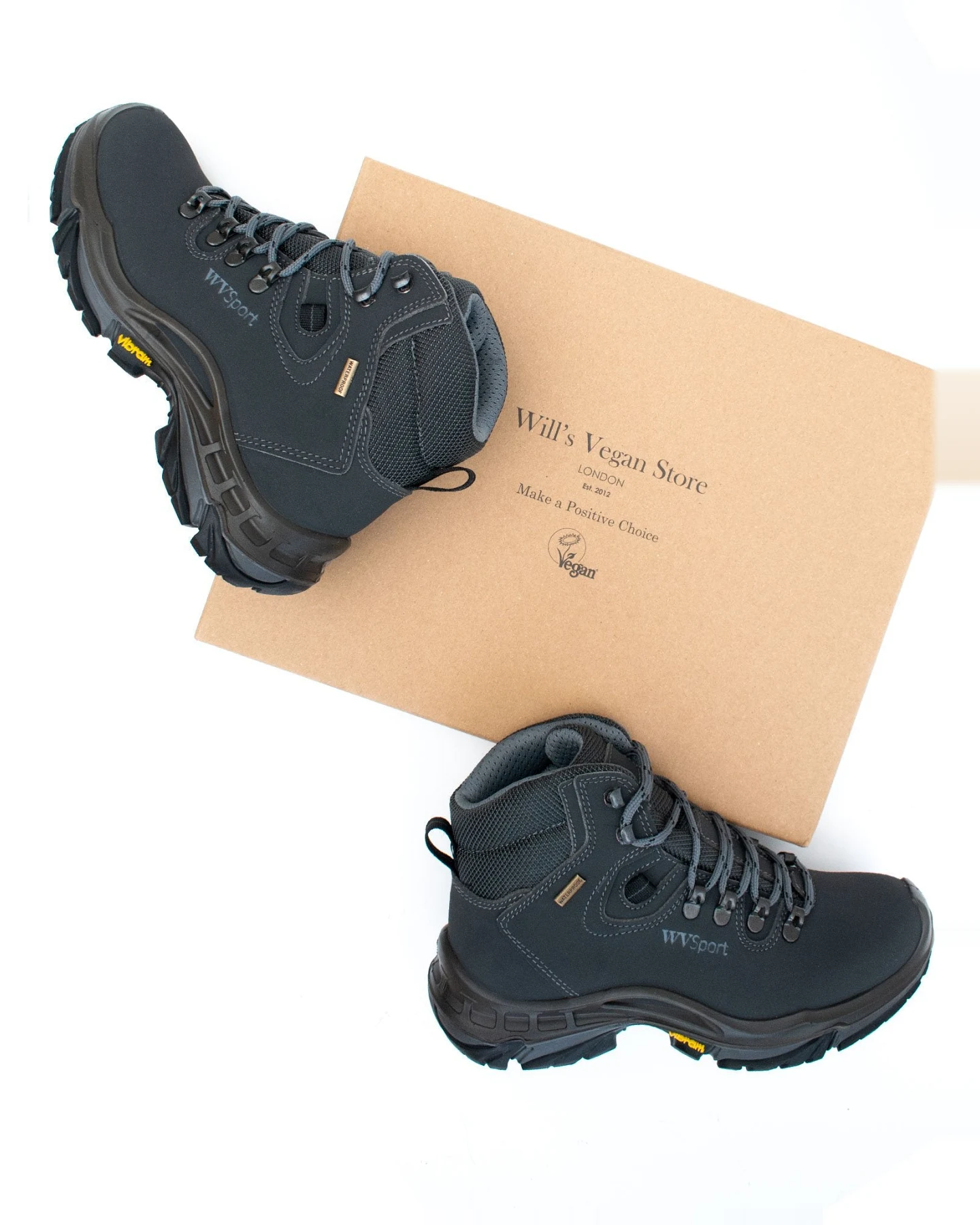 Will's Vegan Store Herren vegan Wanderstiefel Wasserdicht Dunkelblau – Ansicht 2