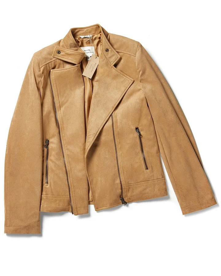 Will's Vegan Store Damen vegan Vegane Wildlederjacke Tan