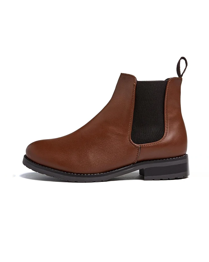 Will's Vegan Store Damen vegan Luxe Smart Chelsea Boots Kastanie