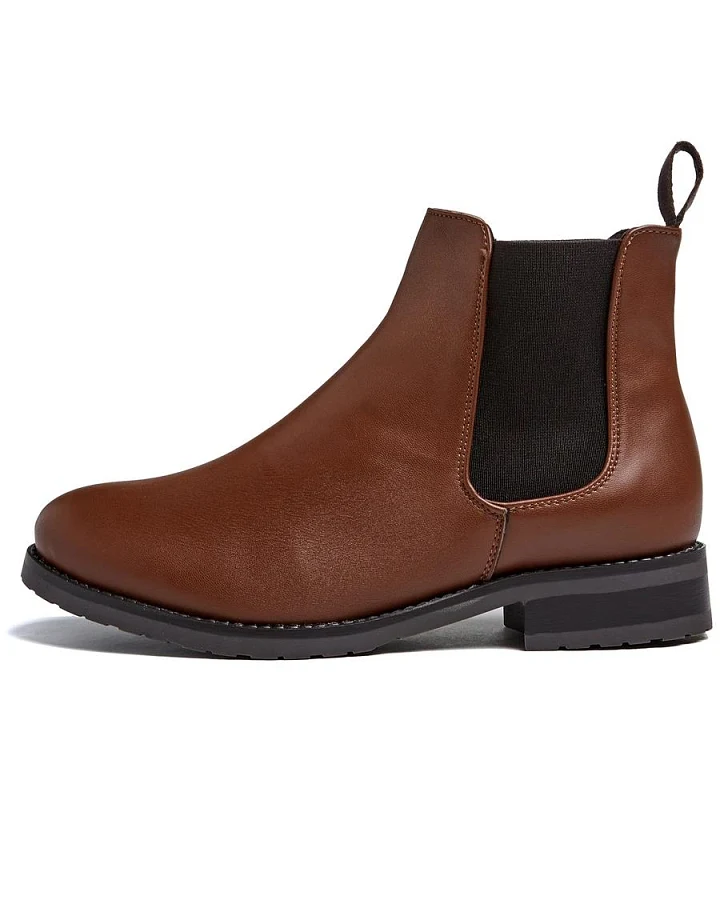 Will's Vegan Store Damen vegan Luxe Smart Chelsea Boots Kastanie
