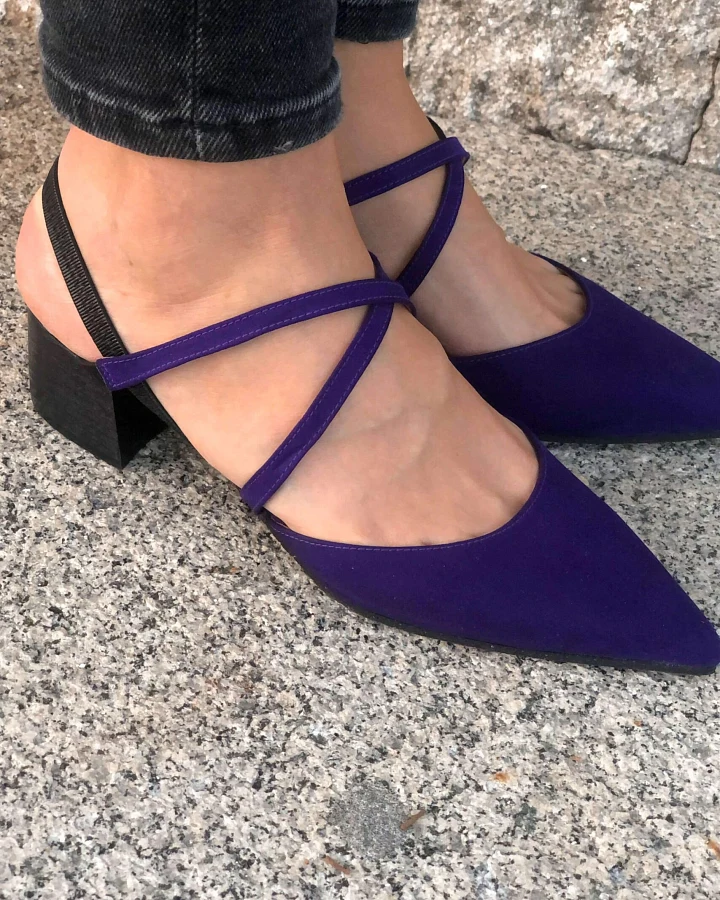 Momoc Damen vegan Sandalen Cairo Viola Midi Lila