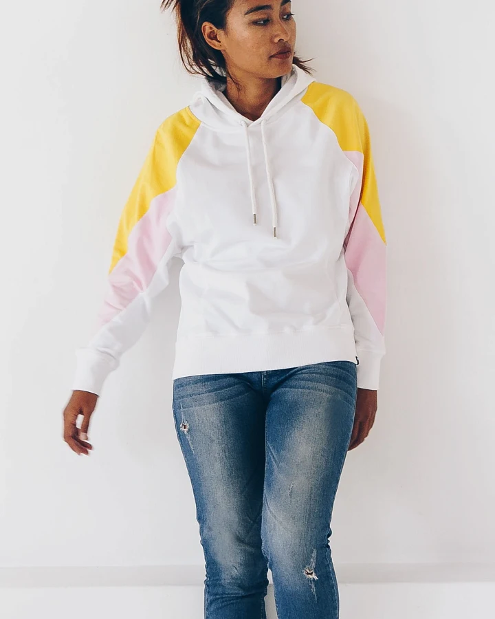 The Driftwood Tales Damen vegan Amy Hoodie Weiß Gelb