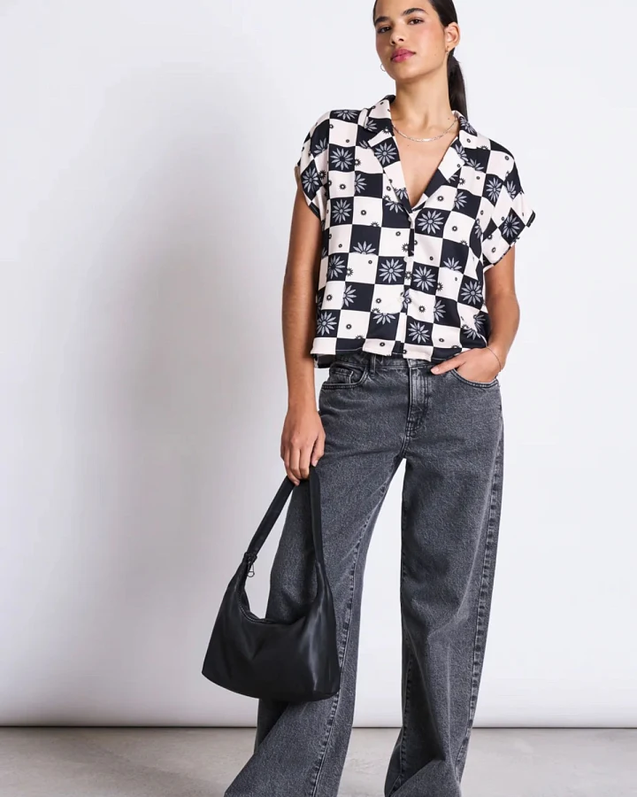 Bluse Tierra Floral Schwarz