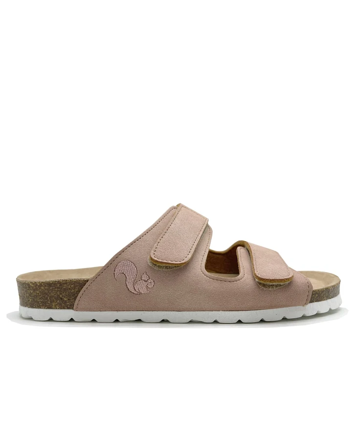 thies Herren vegan Hausschuhe Klettverschluss Rosa