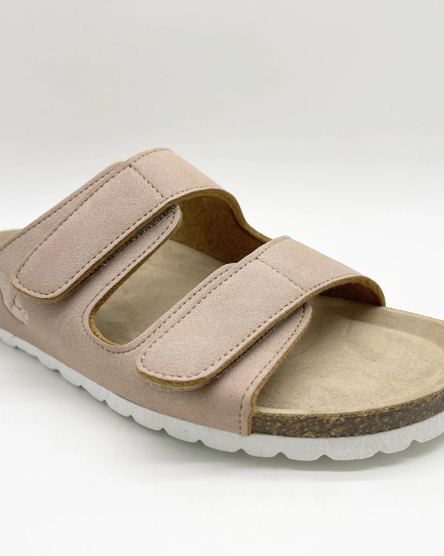 thies Herren vegan Hausschuhe Klettverschluss Rosa – Ansicht 2