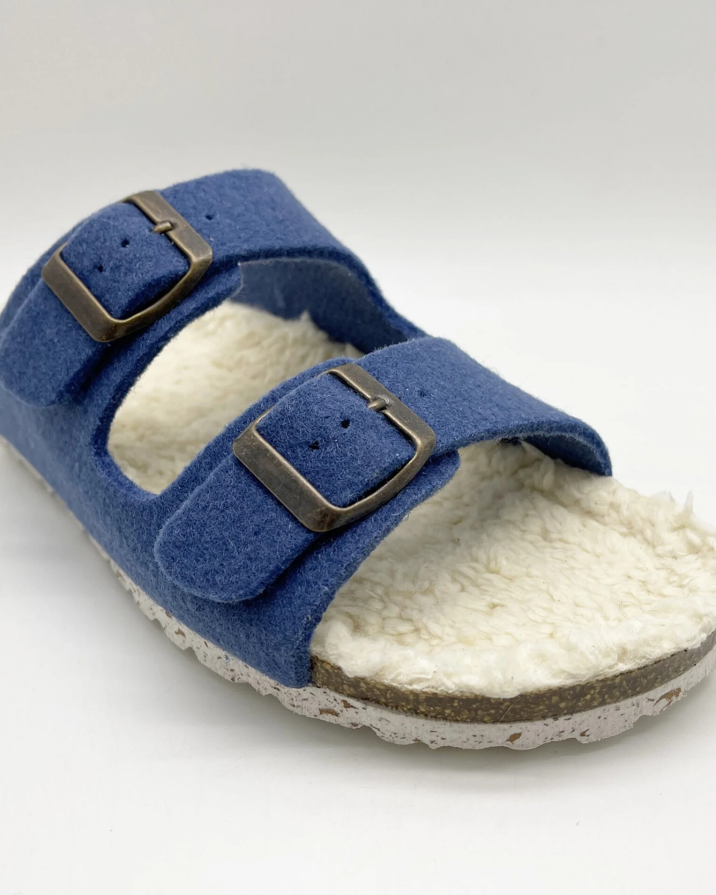 thies Damen vegan Hausschuhe Plüsch Blau – Ansicht 2