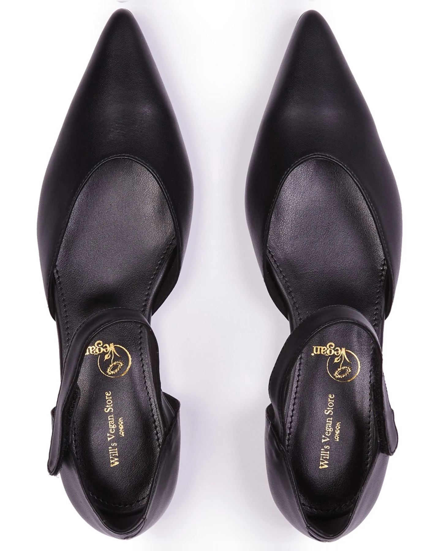 Will's Vegan Store Damen vegan Ballerinas Point Toe Schwarz – Ansicht 2