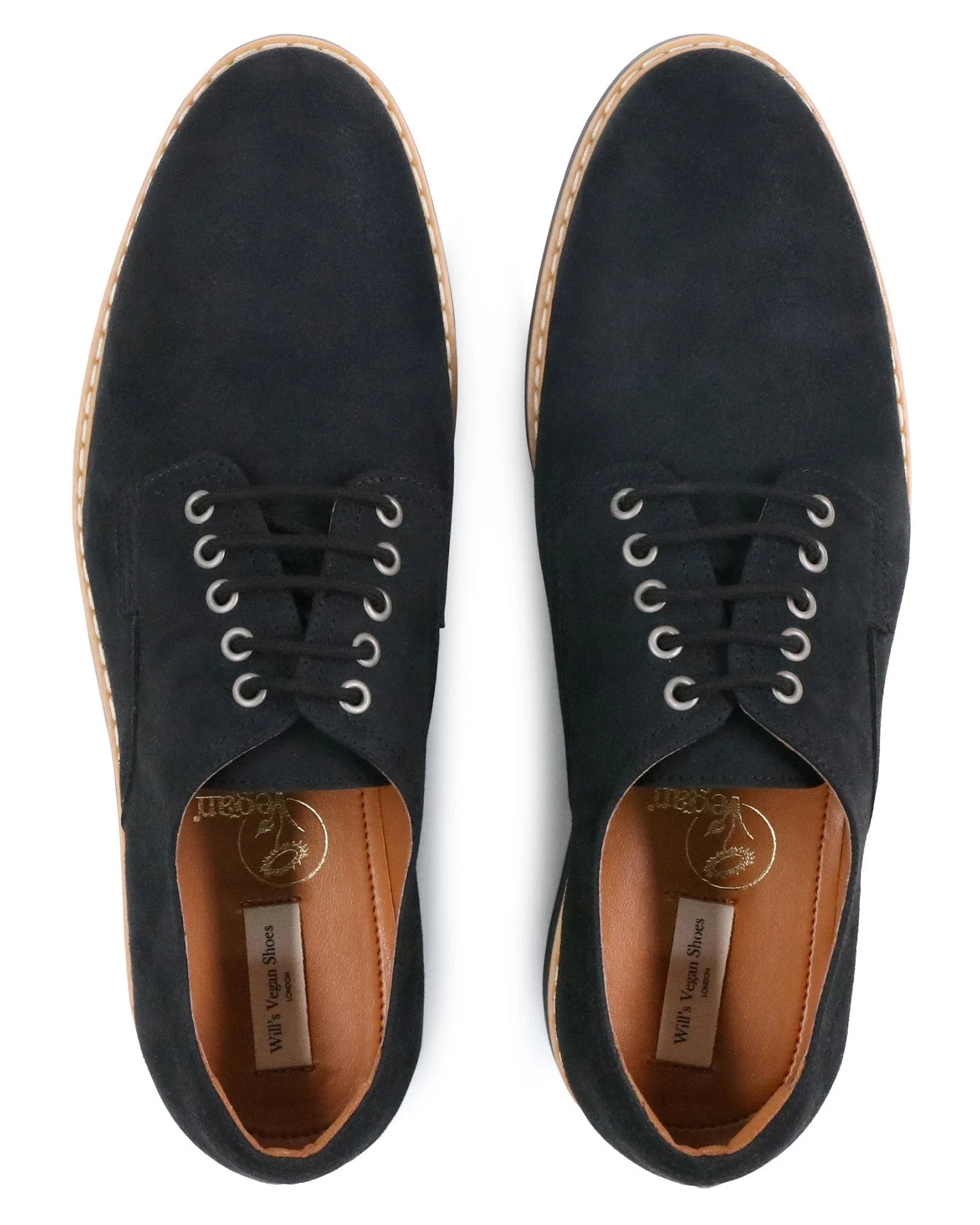 Will's Vegan Store Herren vegan Signature Derbys Schwarz – Ansicht 2